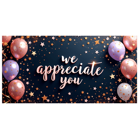 Decorative Design Appreciation Banner Gold Glitter Thank You Balloon Decoration for Employee Recognition Office Events Party Celebration