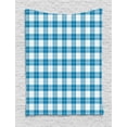 thumbnail image 1 of Blue and White Tapestry, Tartan Classic Abstract Checkered Traditional Scottish Geometric Squares, Wall Hanging for Bedroom Living Room Dorm Decor, 60W X 80L Inches, Blue and White, by Ambesonne, 1 of 2