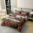 thumbnail image 2 of Cabin Hunting Deer Moose 100% Cotton Duvet Cover Queen Teens Adult,Patchwork Animal Bedding Set,Rustic Farmhouse Bed Set,Woodland Wildlife Quilt Cover 3 pcs Breathable（No Comforter）, 2 of 6