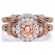 thumbnail image 3 of JeenMata Anillo Nupcial de 1,50 Quilates con Halo de Diamantes y Morganita de Talla Redonda Engastado en Oro Rosa Macizo de 10 K, 3 of 6