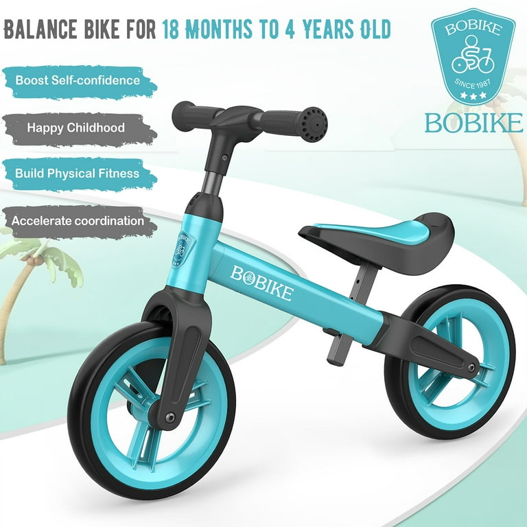 Bobike Toddler Balance Bike Toys for 1 to 6 Year Old Girls Boys Adjustable Seat and Handlebar No Pedal Training Bike Best Gifts for Kids Blue Walmart