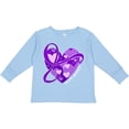 thumbnail image 3 of Inktastic Epilepsy Awareness Purple Ribbon Around Heart Boys or Girls Long Sleeve Toddler T-Shirt, 3 of 5