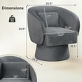 thumbnail image 3 of Gymax 2PCS Swivel Accent Chair w/ Back Removable Lumbar Pillow 360 Degree Rotating Function Gray, 3 of 10