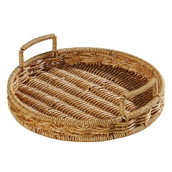 Rattan Storage Tray Food Snacks Container Rustic Bread Baskets for Breakfast