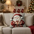 thumbnail image 5 of Leodye Christmas Pillow Covers 18x18 inch Set of 1 Xmas Decorations Soft Plush Christmas Tree Throw Pillow Cases Winter Holiday Decor for Sofa Living Room, 5 of 6