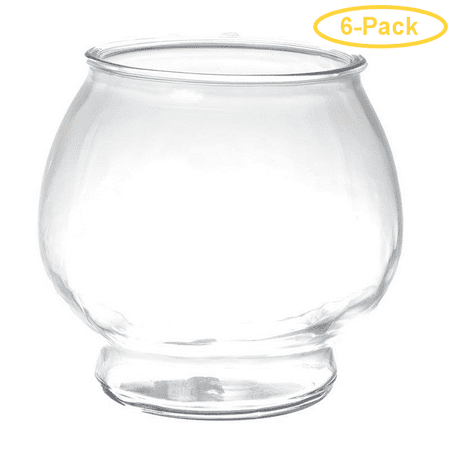 6 One Gallon - Anchor Hocking Footed Fish Bowl 1 Gallon - Pack of 6