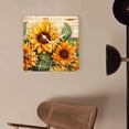 thumbnail image 4 of 12 Inch Wall Clock Battery Operated Square Clock Decorative for Office, Kitchen, Outdoor, Living Room，Illustration of Sunflowers and Leaves Art, 4 of 4