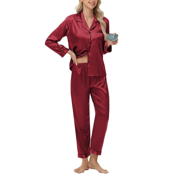 Women's S Comfortable Lounge Sets for Women, Breathable & Casual Pajamas for Women Set, Red