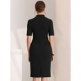 thumbnail image 3 of DARING DIVA Sheath V Neck Work Office Bodycon Midi Dresses M Black, 3 of 6