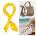 thumbnail image 4 of Unique Bargains 1 Pc Headband Solid Satin Square Hair Scarf Hair accessory Light Yellow, 4 of 4