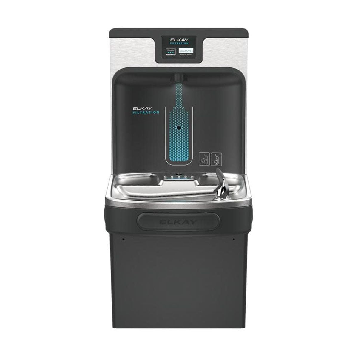 Elkay LZS8WSMP Ezh2o Wall Mounted Drinking Fountain - Black