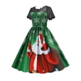 thumbnail image 2 of Gvmfive Women 50s 60s Retro Short Sleeve Lace Swing Dress Christmas Evening Party Dresses, 2 of 7