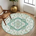 thumbnail image 2 of Round Rugs 6Ft, Turquoise Boho Round Area Rug Washable Indoor Throw Carpet, Vintage Abstract Art Floral Ethnic Tribe Soft Non Slip Circle Rug for Office Cabinet Home Decor Aesthetic, 2 of 8