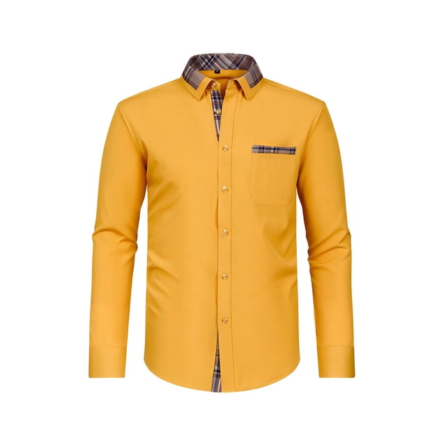Birdeem Chemises pour Hommes Mode Masculine Col Rabattu Cardigan Chemise d'Affaires Boutons Hauts