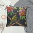 thumbnail image 2 of PRATYUS  Tropical Tree Throw Pillow Cover Flowers of Hibiscus Blooming Ginger Palm Leaves Parrot Ara and Toucan Fabric for Couch Bed Sofa Car Waist Cushion Cover 24x24in, 2 of 5