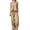 Khaki, variant on Women's Casual 2 PC Set V Neck Tank Top with Ruffle Hem Wide Leg Pants Summer Linen Blend Outfit Sets for Beach Vacation Khaki S
