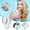 White, variant on Portable Neck Fan, Wearable Personal Fan, 360°Cooling Leafless Adjustable Neck FanLetter Spray Hanging Necks Fan Usb Charging Humidifying Water Fan for Travel Office Room Household