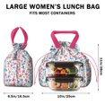 thumbnail image 5 of Pioneer Flower Floral Print Pattern Drawstring Lunch Bag Women - Drawstring Lunch Bag Insulated for Work Office - Stain-Resistant Large Lunchbags for Women with Multi-Pockets, 5 of 6