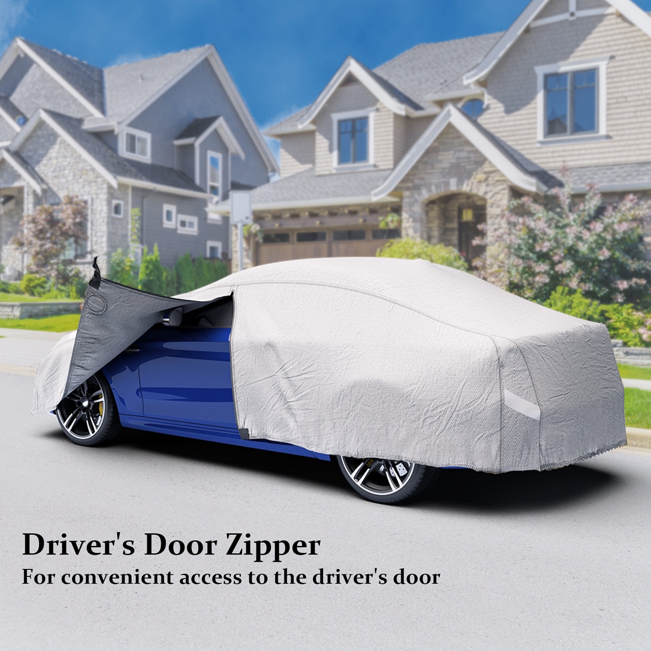 VETOMILE Car Cover Waterproof UV Protection Breathable Outdoor Indoor Sedan Grey Cover for All