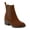Dark Brown, variant on Womens Modesty Faux Leather Stack Heel Ankle Boots