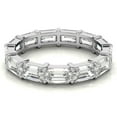 thumbnail image 5 of Solitaire Brilliance 5x3mm Emerald Cut Moissanite Shared Prong Stackable Engagement Ring, Full Eternity Wedding Band Solid 14K White Gold, Ring Size 11, 5 of 6