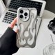 thumbnail image 1 of Funda de teléfono delgada hueca con patrón de llama 3D para iPhone 16, 15, 14, 13, 12, 11 Pro Max, 15, 14, 16 Plus, cubierta suave protectora a prueba de golpes, nueva For iPhone 14 Plating Black|http, 1 of 5