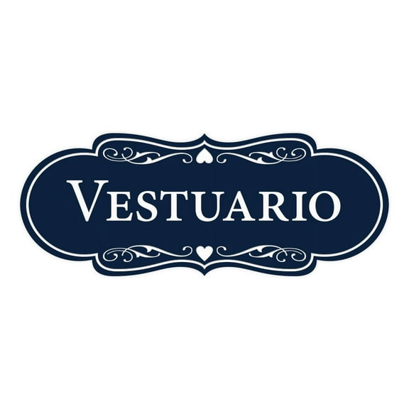Designer Spanish Vestuario Sign (Navy Blue / White) - Large