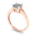 thumbnail image 2 of Solitaire Engagement Ring for Women - 1ct Blue Moissanite in 18K Rose Gold Promise Ring, 2 of 6