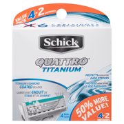 Schick Quattro Titanium Men's Razor Blade Refills, 6 Ct