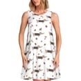 thumbnail image 1 of Xecao Teckel pour Femmes Robes d'Été Décontractées Robes de Plage Sans Manches T-Shirt Robe Évasée avec Poches, 1 of 7