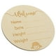 thumbnail image 3 of Anuncio de nacimiento signo redondo Ronda de anuncio de madera de madera Señal de anuncio de nombre del recién nacido, 3 of 4