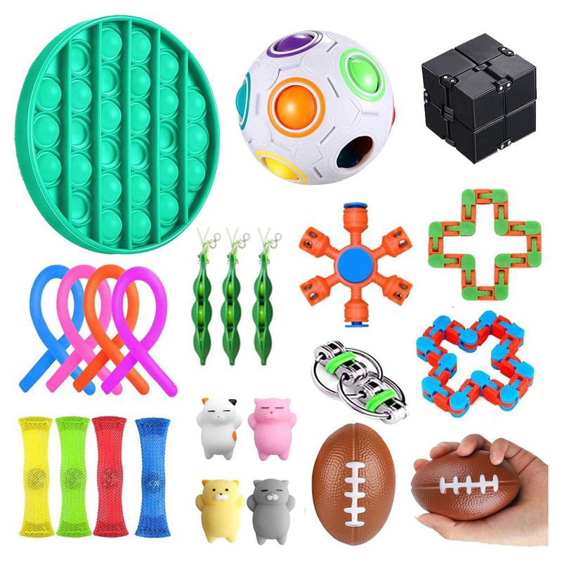 5 Pack Stress Relief Anti-Anxiety ADHD Sensory Fidget Toys Set Game Tools Bundle 