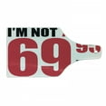 thumbnail image 1 of 70th Birthday Cutting Board, Funny Slogan Like 69 Plus Tax Words Birthday Old People Party, Decorative Tempered Glass Cutting and Serving Board, Wine Bottle Shape, Dark Coral White, by Ambesonne, 1 of 1
