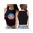 thumbnail image 4 of Arvbitana Women Independence Day Tank Tops 4th of July Graphic Print Flag Stars Cropped Racerback USA Vest Top S-XL, 4 of 9