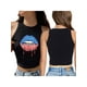 thumbnail image 4 of VISgogo Mujeres Día de la Independencia Tank Tops, Adultos Slim-fit Star amp; Stripe Print Cuello Redondo Crop Tops VISgogo moda, 4 of 5