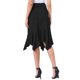 thumbnail image 3 of Falda Midi Rizada Inspire Chic para Mujer, Cintura Alta, Flowy, Corte A, Dobladillo de Pañuelo, Talla S, Negro, 3 of 6
