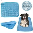 thumbnail image 4 of Gustave Pet Cooling Mat for Kennel Sofa Car Seats Dog Cat Bed Mattress Ice Silk Material Dissipates Heat Self Cooling Pad "L, Blue", 4 of 10