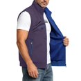 thumbnail image 4 of Ahabrexf Men's Sleeveless Casual Vest, Full Zip Stand Collar Printed Lightweight Polyester Outerwear with Zipper Pockets for Spring Autumn Daily Wear, 4 of 7