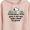thumbnail image 3 of Peanuts - Great Things Take Time To Grow - Juniors Cropped Pullover Hoodie, 3 of 6