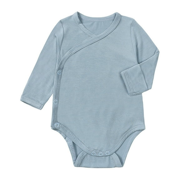 EnJoCho Baby Boys Long Sleeve Bodysuit with Snap Buttons, Stretchy Cotton Blend Sleepwear, Fall Winter Baby Essentials, Cozy Nursery Outfit, Skin-Friendly Baby Clothes (18-24 Months,Blue)