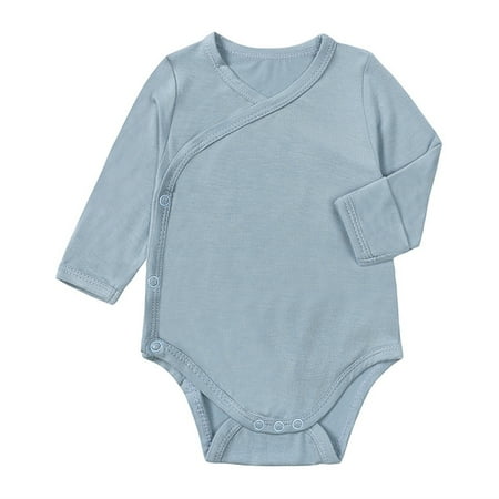 

MANHUJI Toddler Swimsuit Girl Infant Newborn Baby Fiber Pure Color Long Sleeved Fart Clothes Newborn Pajamas Baby Outfits Baby Girl Clothes Newborn (Blue 18M)
