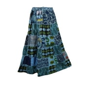 Mogul Vintage Patchwork Maxi Skirt Printed Boho Style Summer Long Skirts