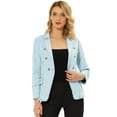 thumbnail image 1 of INSPIRE CHIC Veste en Denim Décontractée pour Femme à Revers, Manches Longues, avec Poches, 1 of 2