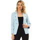 thumbnail image 1 of Chaquede mezclilde oficide trabajo de manlarcon solade jeans pamujer con bolsillos Azul claro S, 1 of 6