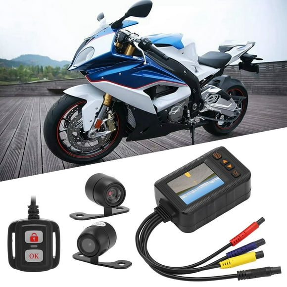 Front Rear Dash Cam, Gravity Sensor Driving Recorder Recording 2in Screen Dual Lenses for Motorcycle