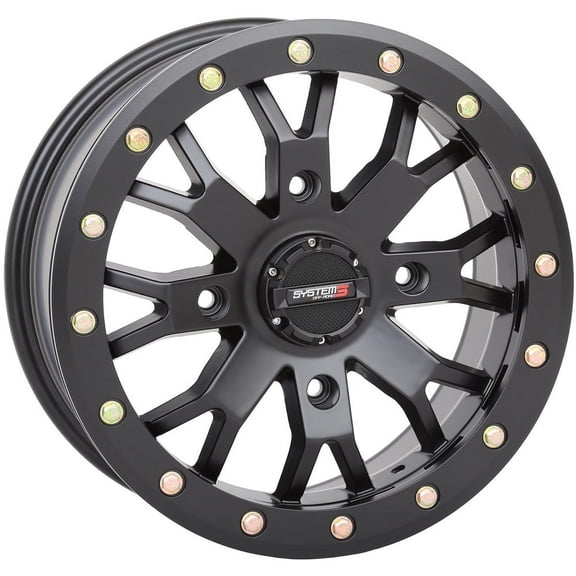 System 3 SB-4 Beadlock 14x7 ATV/UTV Wheel - Matte Black (4/156) 4 3 [14S3-3157]