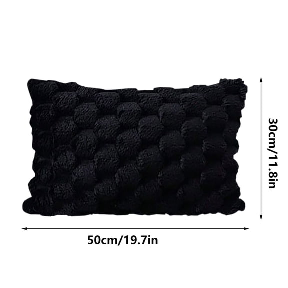 Quilted Velvet Lumbar Pillow Cushion for Back Support, Soft Sofa Bed Office Chair Reading Napping Comfort, Decorative Throw Pillow Cover for Living Room Bedroom Dorm