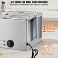 thumbnail image 3 of KFFKFF Electric Catering Buffet Warmer, 4-Compartment, 16.4QT, 1200W, Adjustable Heat (86-185°F), Durable Stainless Steel, Ideal for Food Service, Silver, 3 of 9