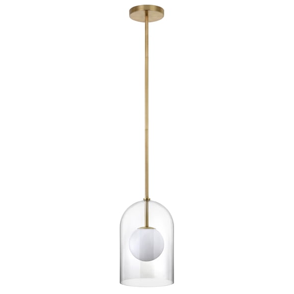 Evelyn&Zoe Modern/Contemporary 8" Wide Brass Pendant