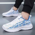 thumbnail image 6 of Men's White Red Gradient Mesh Lightweight Lace Up Casual Running Sneakers, Breathable Non-Slip Wide Toe Gym Outdoor Walking Trainers, 6 of 8